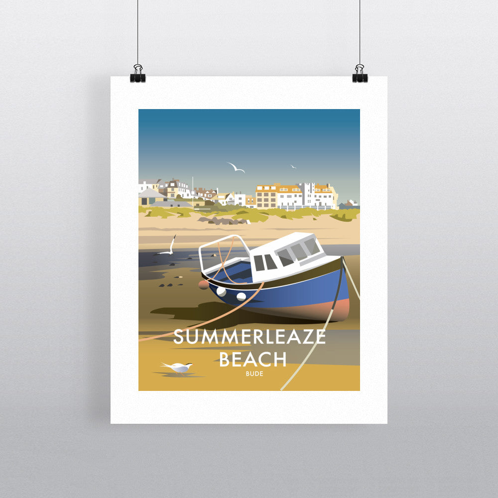 THOMPSON448: Summerleaze Beach, Cornwall 24" x 32" Matte Mounted Print