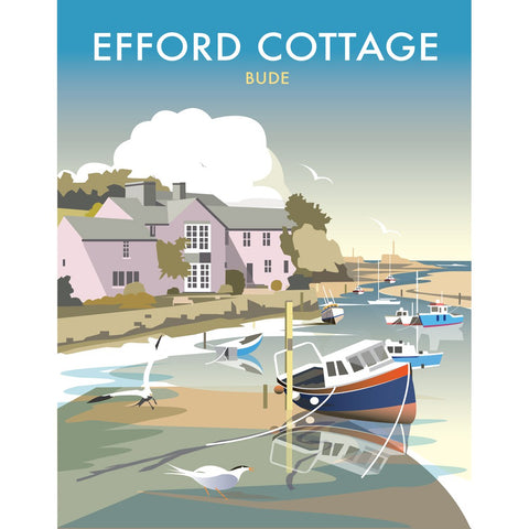 THOMPSON449: Efford Cottage, Cornwall 24" x 32" Matte Mounted Print