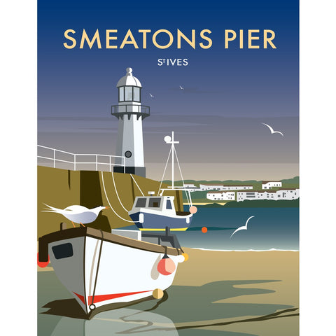 THOMPSON457: Smeatons Pier, St Ives 24" x 32" Matte Mounted Print