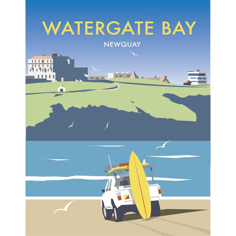 THOMPSON463: Watergate Bay, Cornwall 24" x 32" Matte Mounted Print