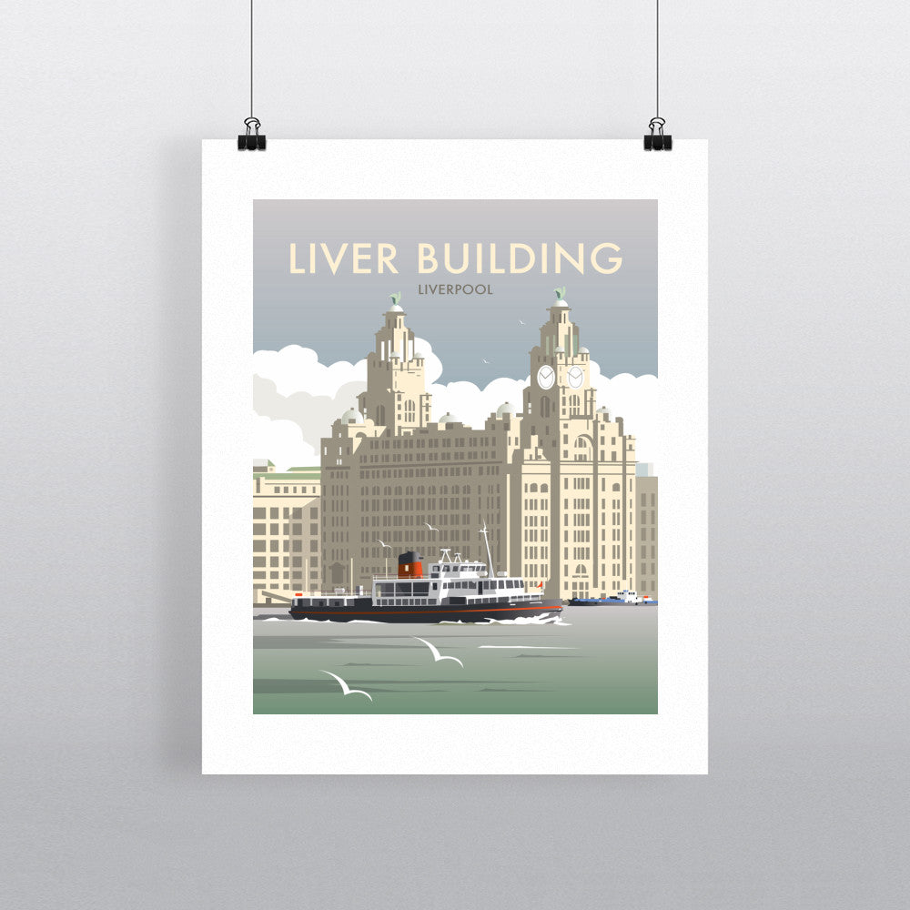 THOMPSON466: Liver Building, Liverpool 24" x 32" Matte Mounted Print