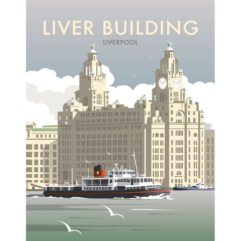 THOMPSON466: Liver Building, Liverpool 24" x 32" Matte Mounted Print