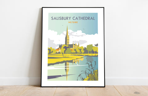 Sailsbury Cathedral By Artist Dave Thompson - Art Print