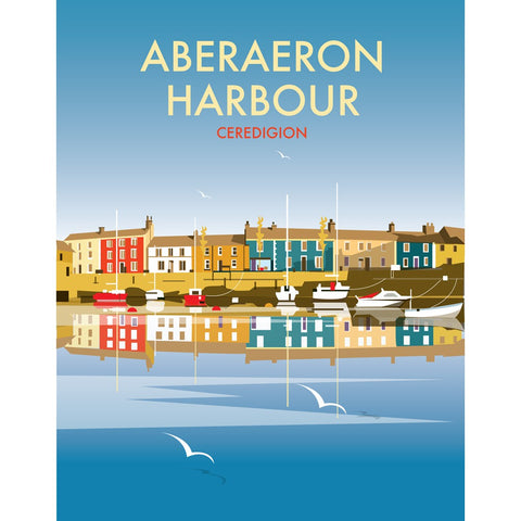 THOMPSON473: Aberaeron Harbour 24" x 32" Matte Mounted Print