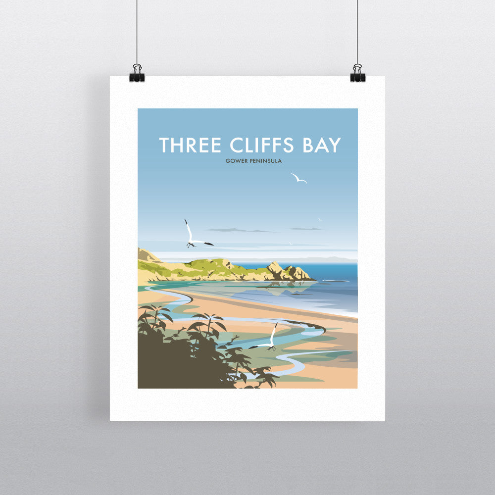 THOMPSON474: Three Cliffs Bay, Wales 24" x 32" Matte Mounted Print