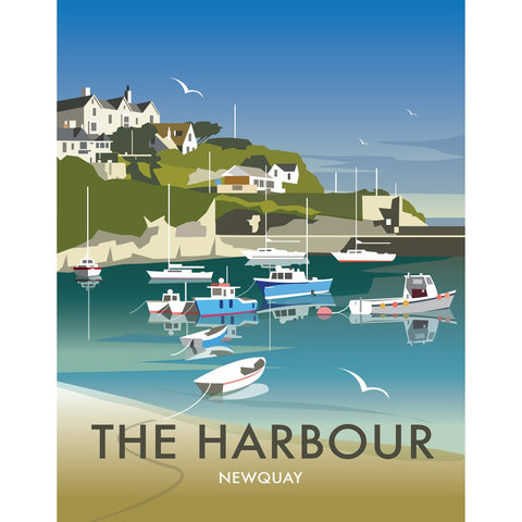 THOMPSON477: The Harbour, Newquay 24" x 32" Matte Mounted Print