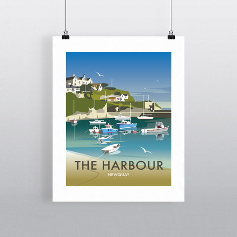 THOMPSON477: The Harbour, Newquay 24" x 32" Matte Mounted Print
