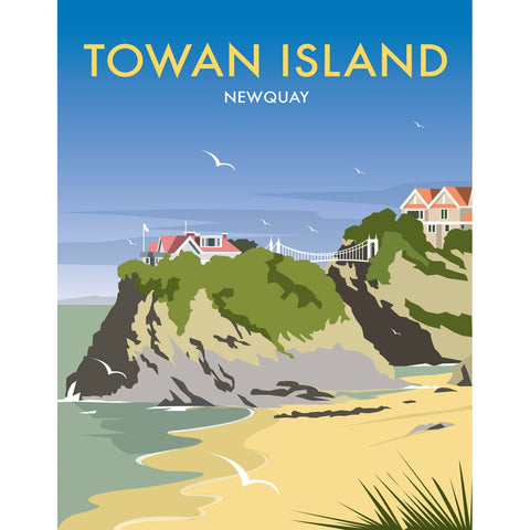 THOMPSON479: Towan Island, Newquay 24" x 32" Matte Mounted Print