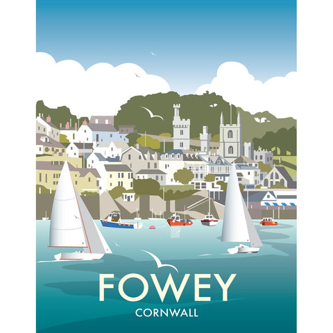 THOMPSON484: Fowey, Cornwall 24" x 32" Matte Mounted Print