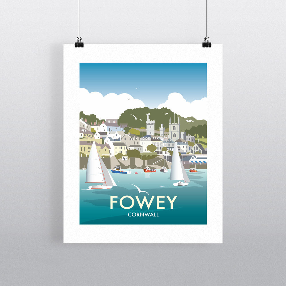 THOMPSON484: Fowey, Cornwall 24" x 32" Matte Mounted Print