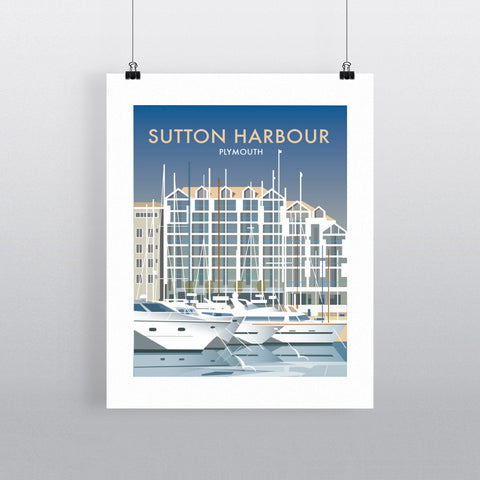 THOMPSON486: Sutton Harbour, Plymouth 24" x 32" Matte Mounted Print