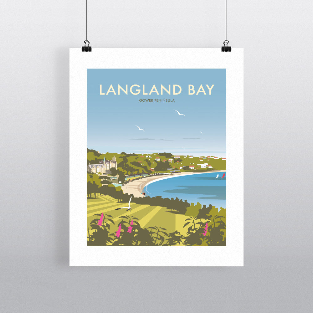 THOMPSON495: Langland Bay Gower Peninsula. Greeting Card 6x6