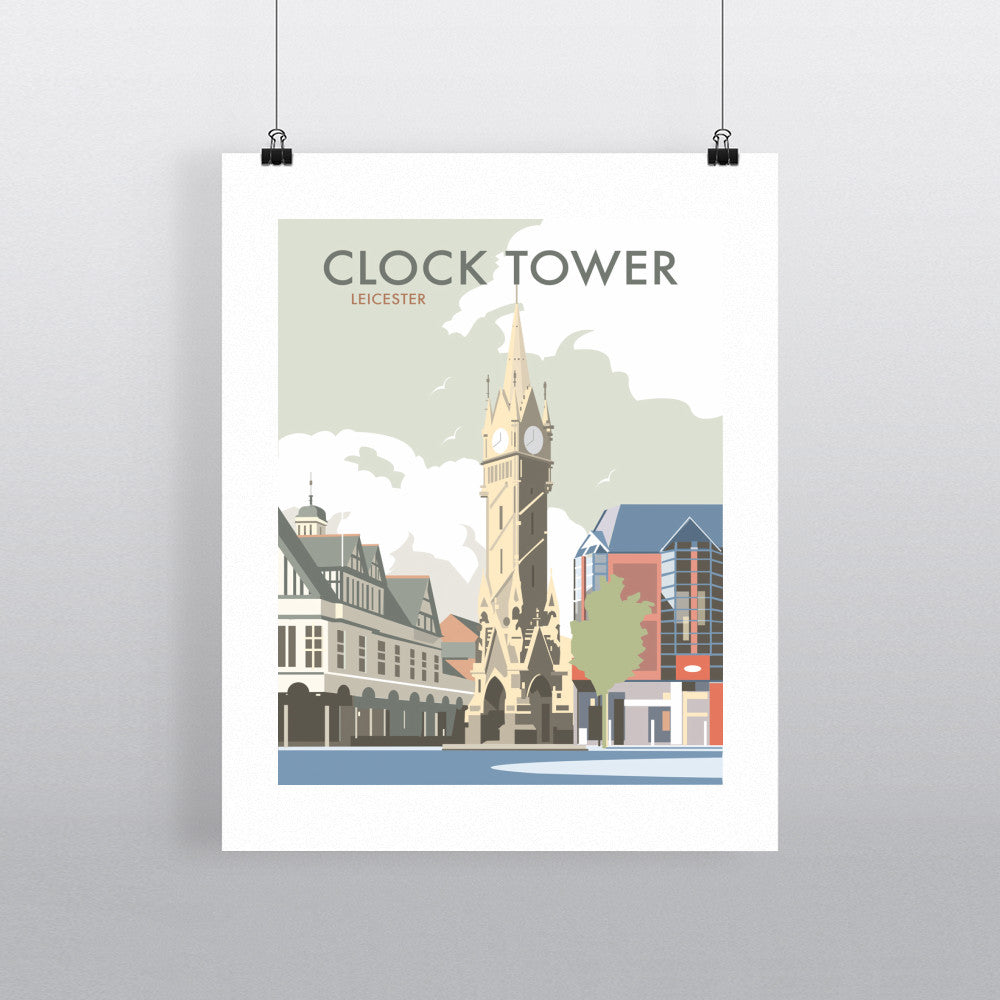 THOMPSON523: Clock Tower Leicester. Greeting Card 6x6
