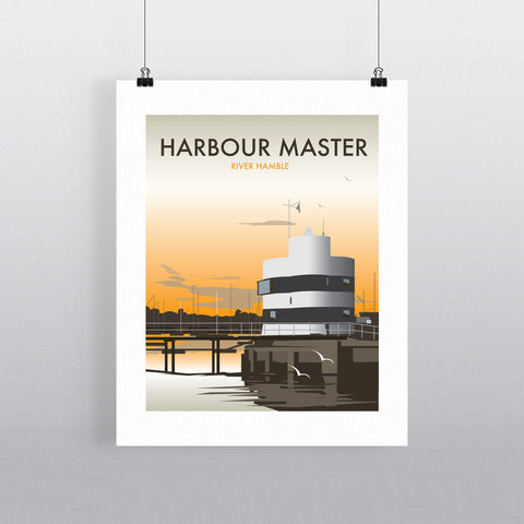 THOMPSON525: Harbour Master River Hamble. Greeting Card 6x6