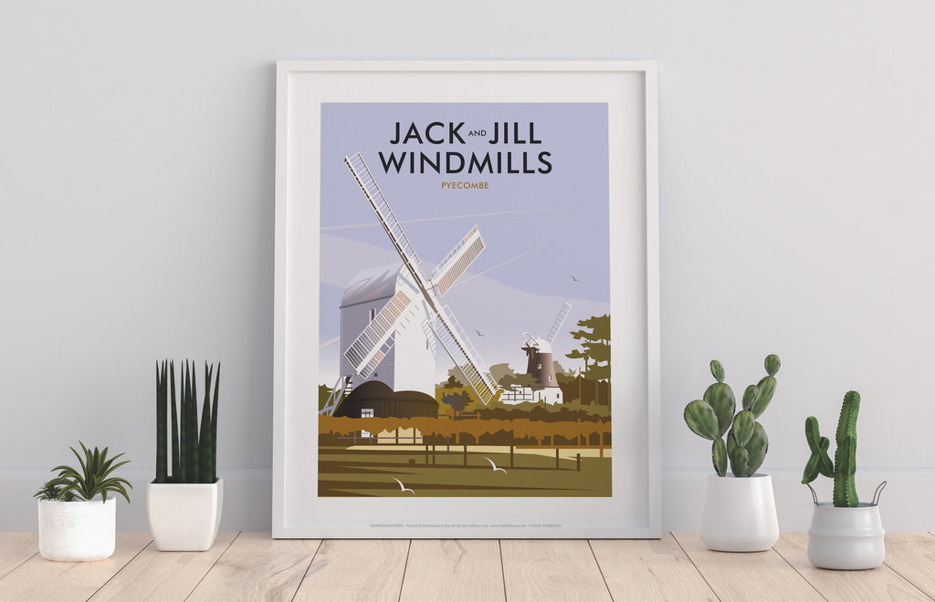 Jack And Jill Windmills, Pyecombe By Dave Thompson Art Print