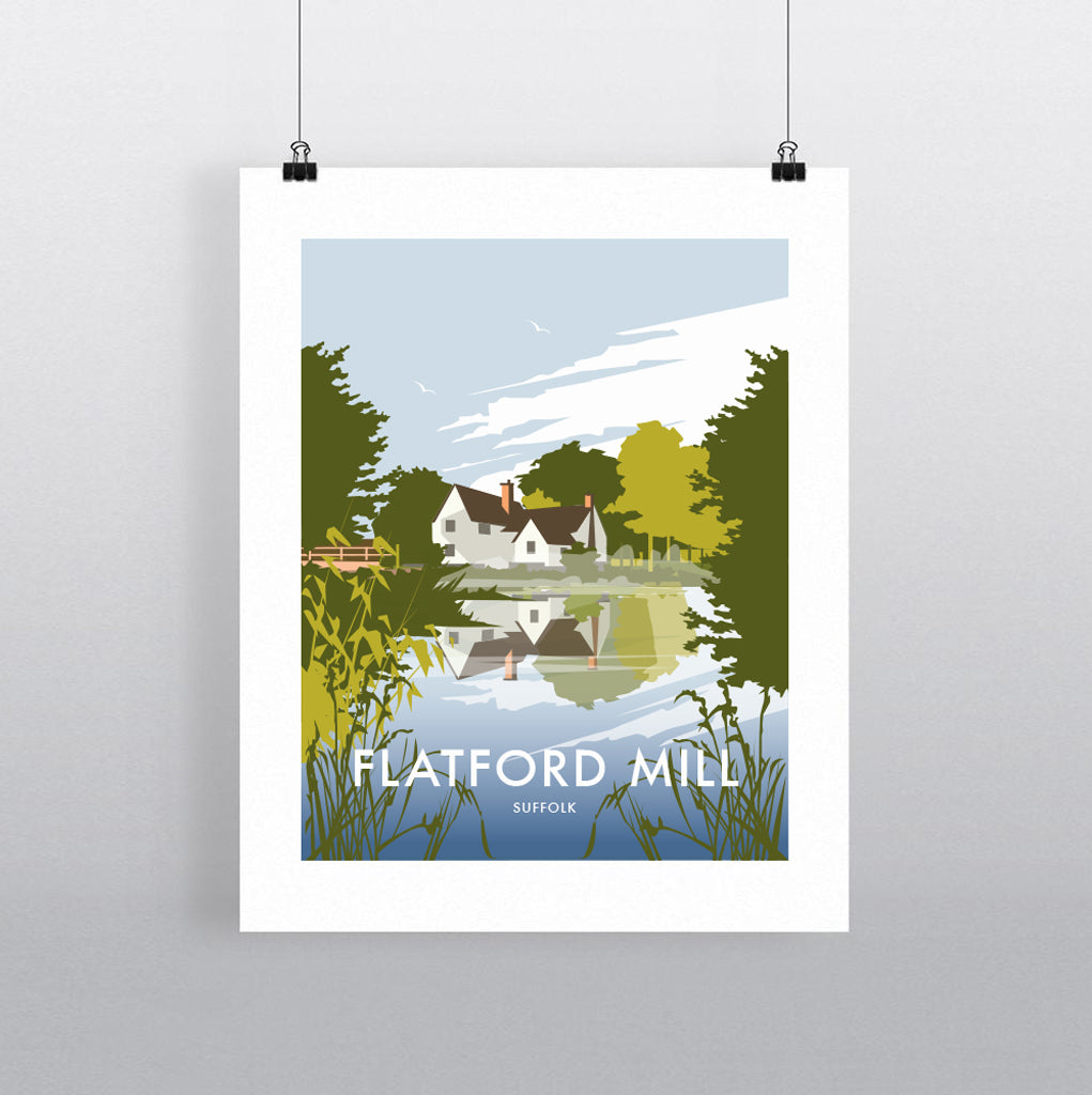 THOMPSON596: Flatford Mill Suffolk. Greeting Card 6x6