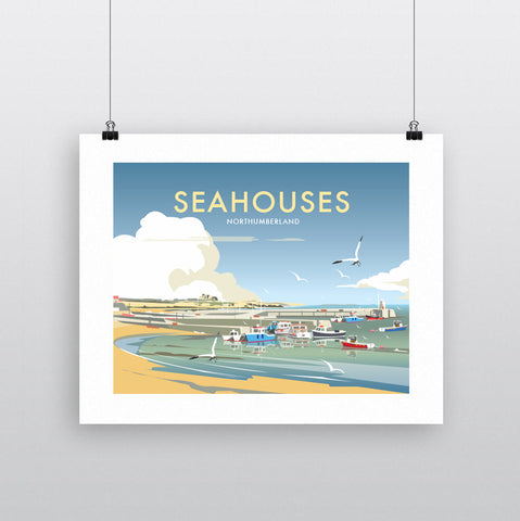 THOMPSON604: Seahouses Northumberland. Greeting Card 6x6