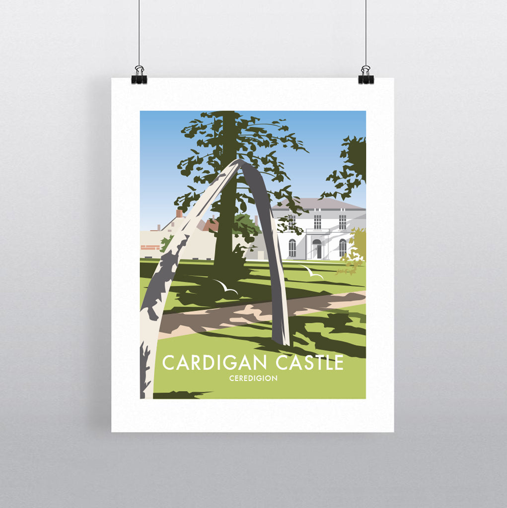 THOMPSON605: Cardigan Castle Ceredigion. Greeting Card 6x6