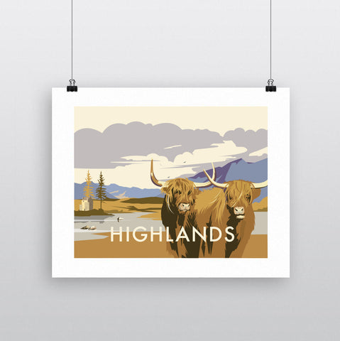 THOMPSON627: Highlands Cattle. Greeting Card 6x6