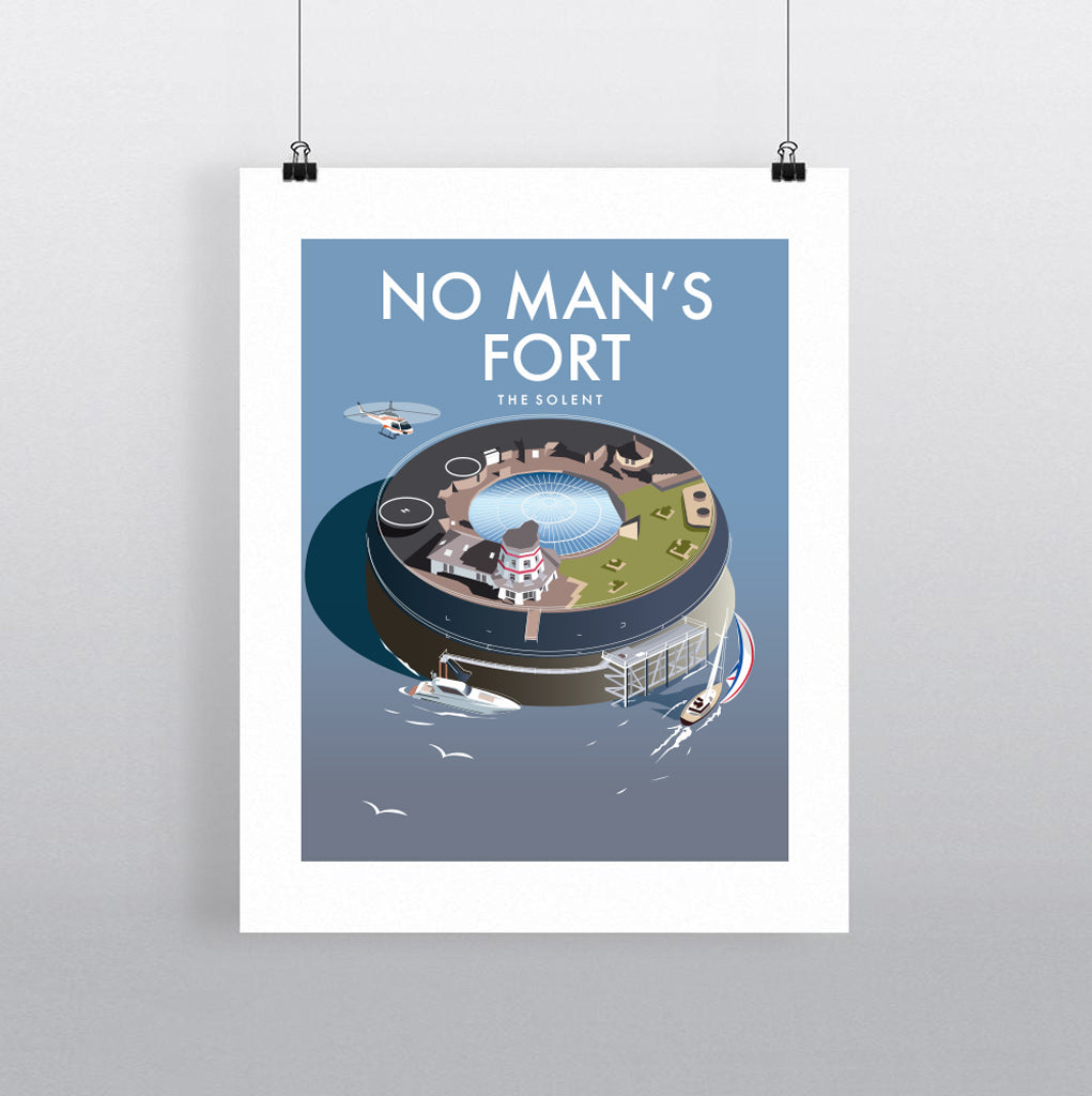 THOMPSON636: No Man's Fort The Solent. Greeting Card 6x6