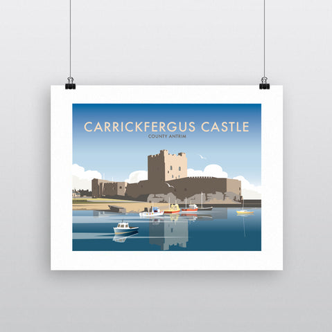THOMPSON655: Carrickfergus Castle County Antrim. Greeting Card 6x6