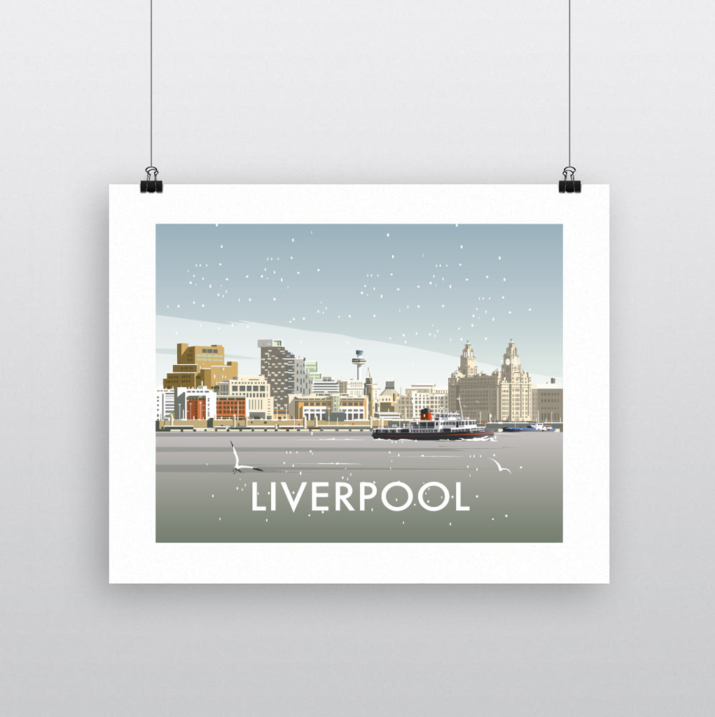 THOMPSON662: Liverpool Winter. Greeting Card 6x6