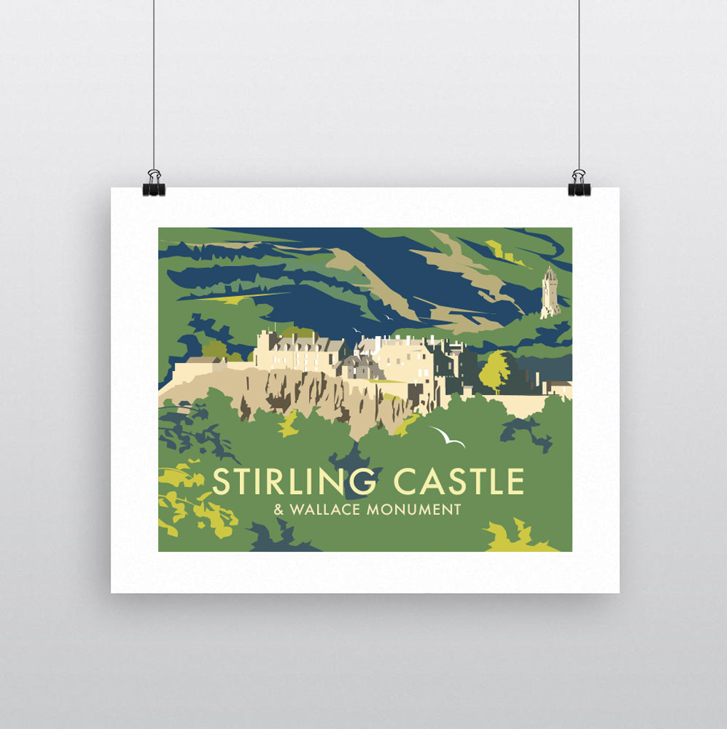 THOMPSON664: Stirling Castle and Wallace Monument. Greeting Card 6x6
