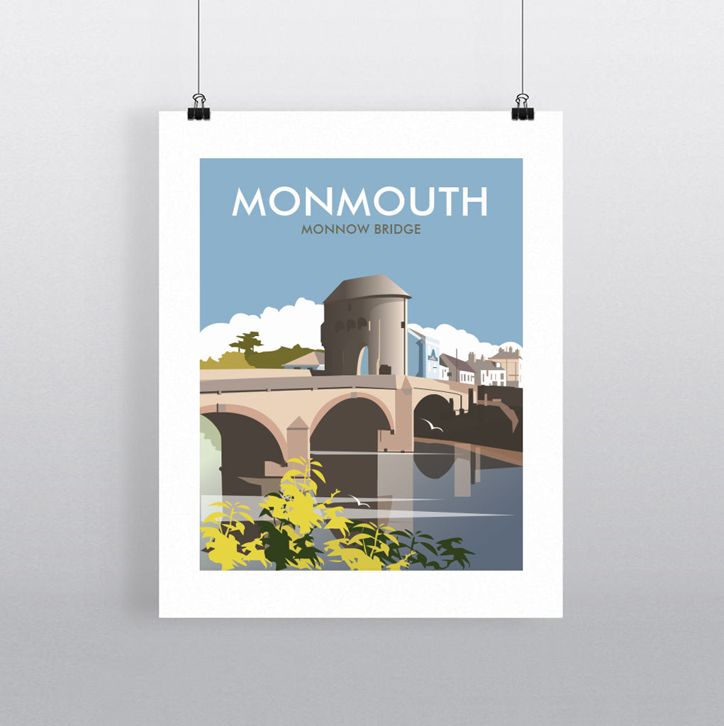 THOMPSON708: Monmouth Monnow Bridge. Greeting Card 6x6