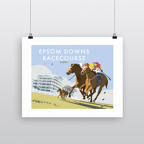 THOMPSON718: Epsom Downs Racecourse Surrey. Greeting Card 6x6