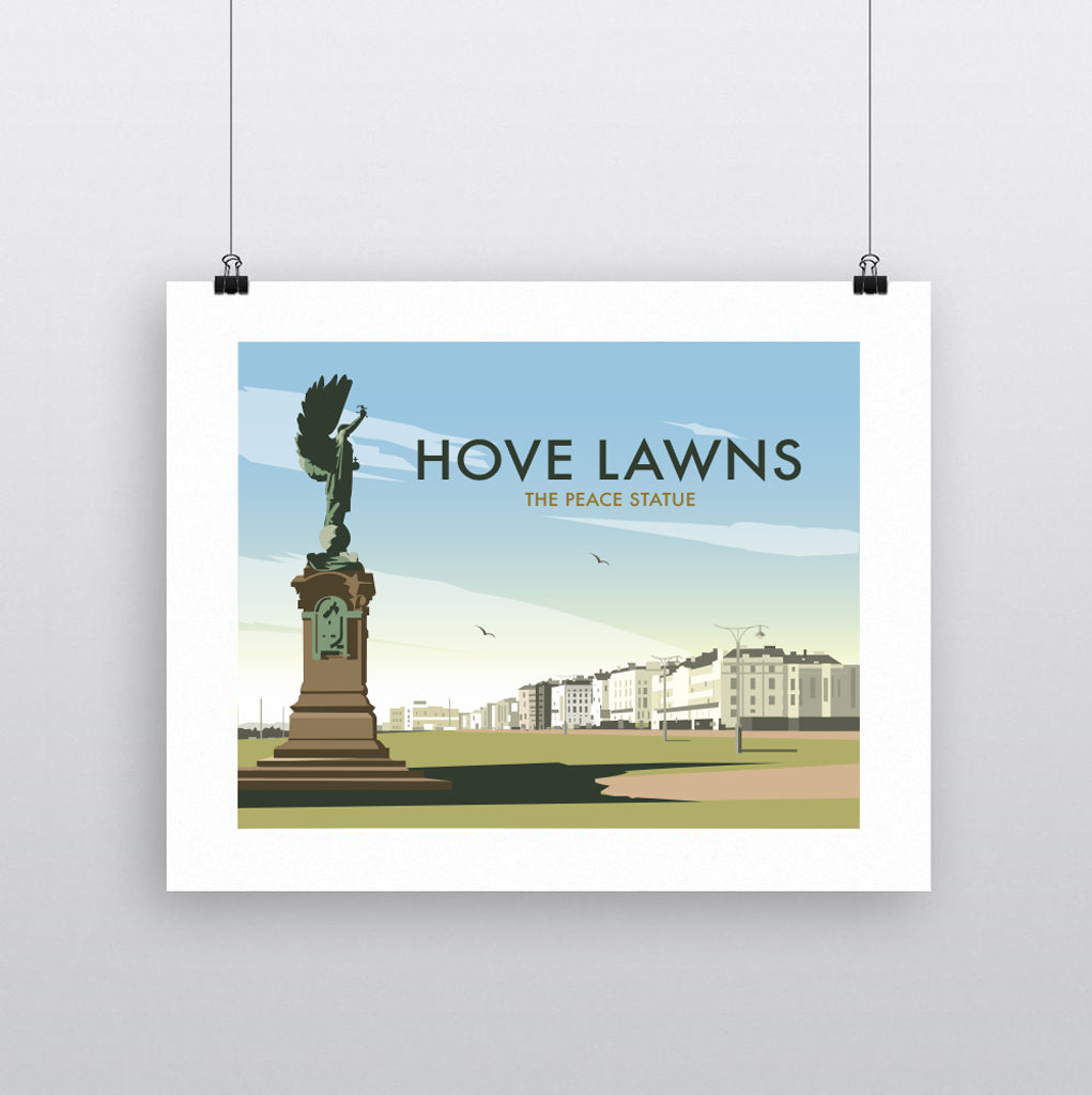 THOMPSON728: Hove Lawns The Peace Statue. Greeting Card 6x6
