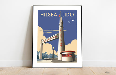 Hilsea Lido By Artist Dave Thompson - Premium Art Print