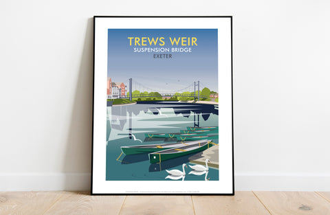 Trews Weir, Suspension Bridge, Exeter - Art Print