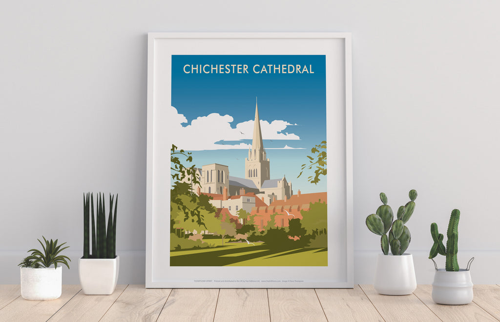 Chichester Cathedral By Artist Dave Thompson - Art Print