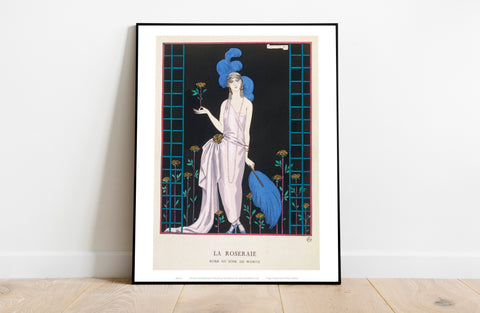 Art Deco Styled Lady and  Sun Flowers, La Roseraie Art Print