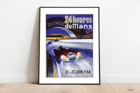 Vintage Retro Poster Of Red Race Car Number 24 - Art Print