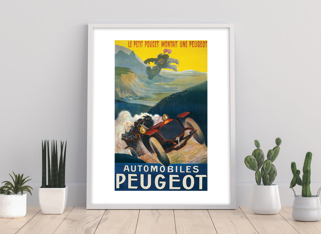 Vintage Retro Poster Of Automobile Peugeot - Art Print