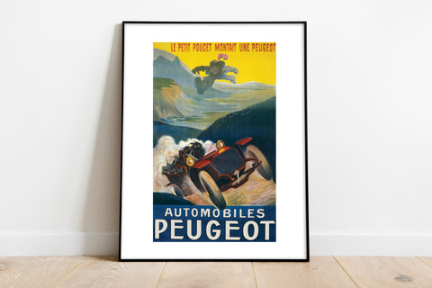 Vintage Retro Poster Of Automobile Peugeot - Art Print
