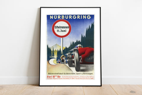 Vintage Retro Poster Of The Nurburgring - Premium Art Print