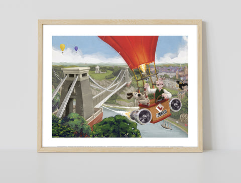 Wallace And Gromit Hot Air Balloon Art Print