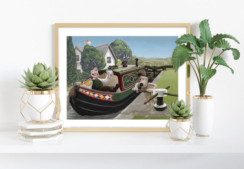 Wallace And Gromit Canal Boat Trip. Countryside Art Print