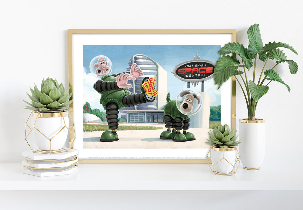 Wallace And Gromit At The National Space Centre Art Print