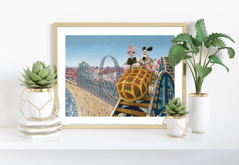 Wallace And Gromit  Gromit On A Rollercoaster Art Print