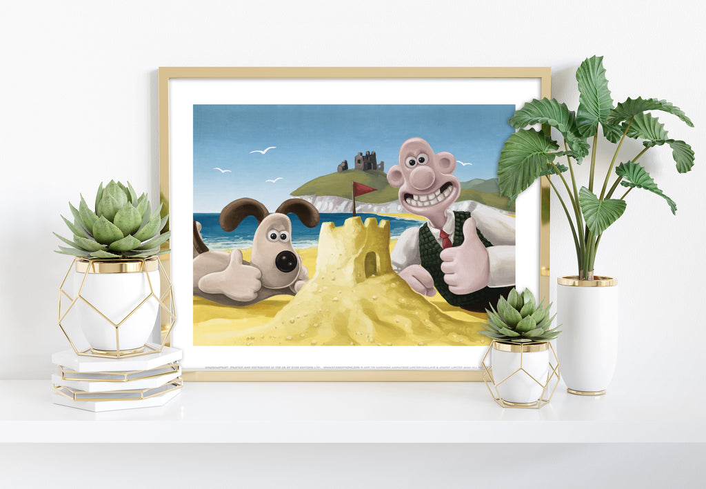 Wallace And Gromit Making at the Seaside Art Print