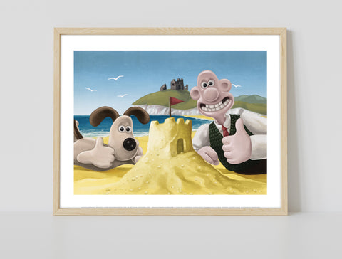 Wallace And Gromit Making at the Seaside Art Print