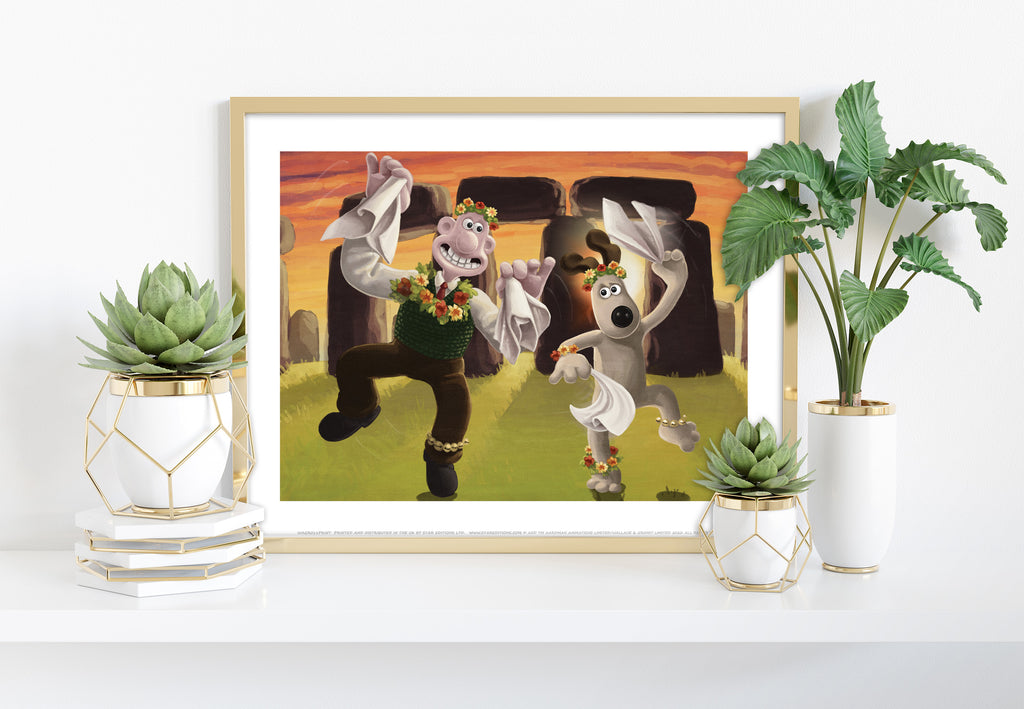 Wallace And Gromit At Stonehenge Art Print