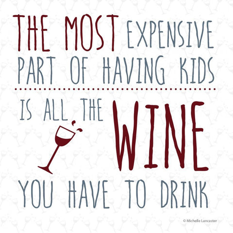 The most expensive part of having kids is all the wine you have to drink Greeting Card 6x6