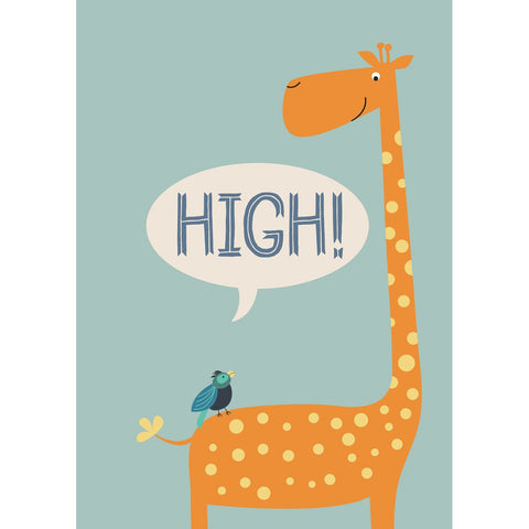 High! Giraffe and Bird Packaged Magnet