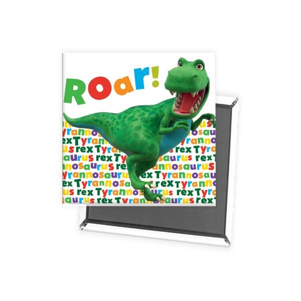 Dinosaur Roar Letters Square Magnet
