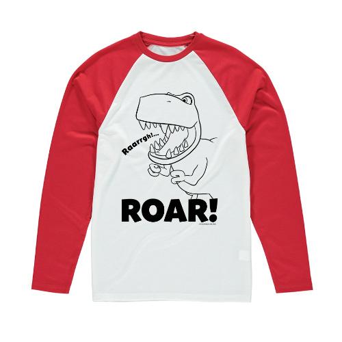Dinosaur Roar Lineart Long-Sleeved T-Shirt
