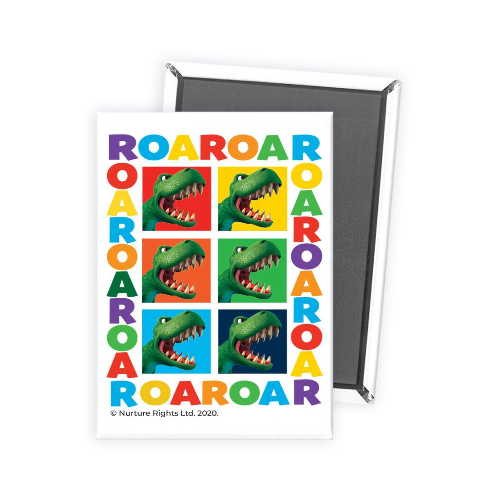 Dinosaur Roar Squares Fridge Magnet